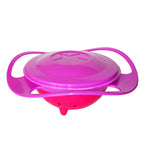 Overhead shot of the 360-degree rotating gyro bowl, highlighting its anti-spill mechanism.