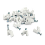 Close-up of a full pack of 100 GlimmerHome 6MM cable clips.