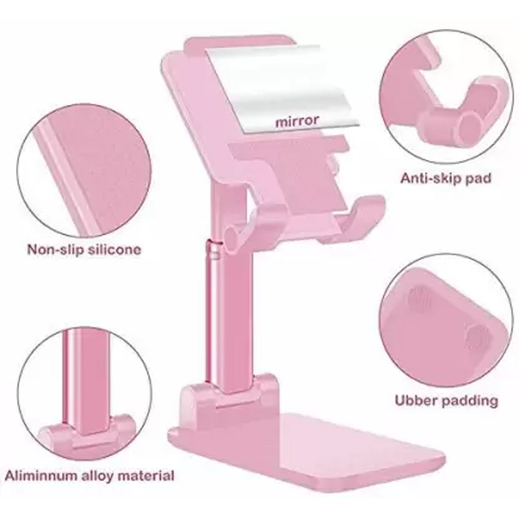 Detail of the phone stand's base with non-slip pads, ensuring stability.