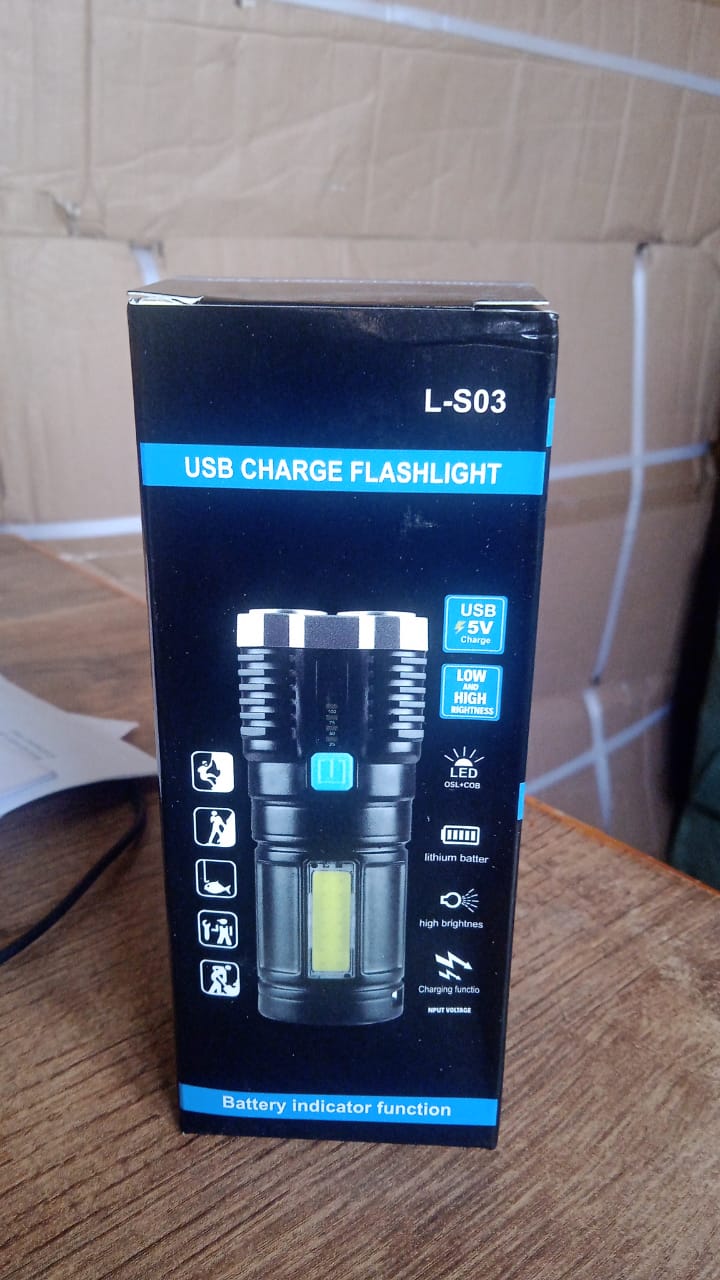 The compact Rechargeable Torch Light, ready for daily use and emergencies.
