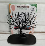 Jewellery hanging tree stand in deer shape with earrings and necklaces organized
