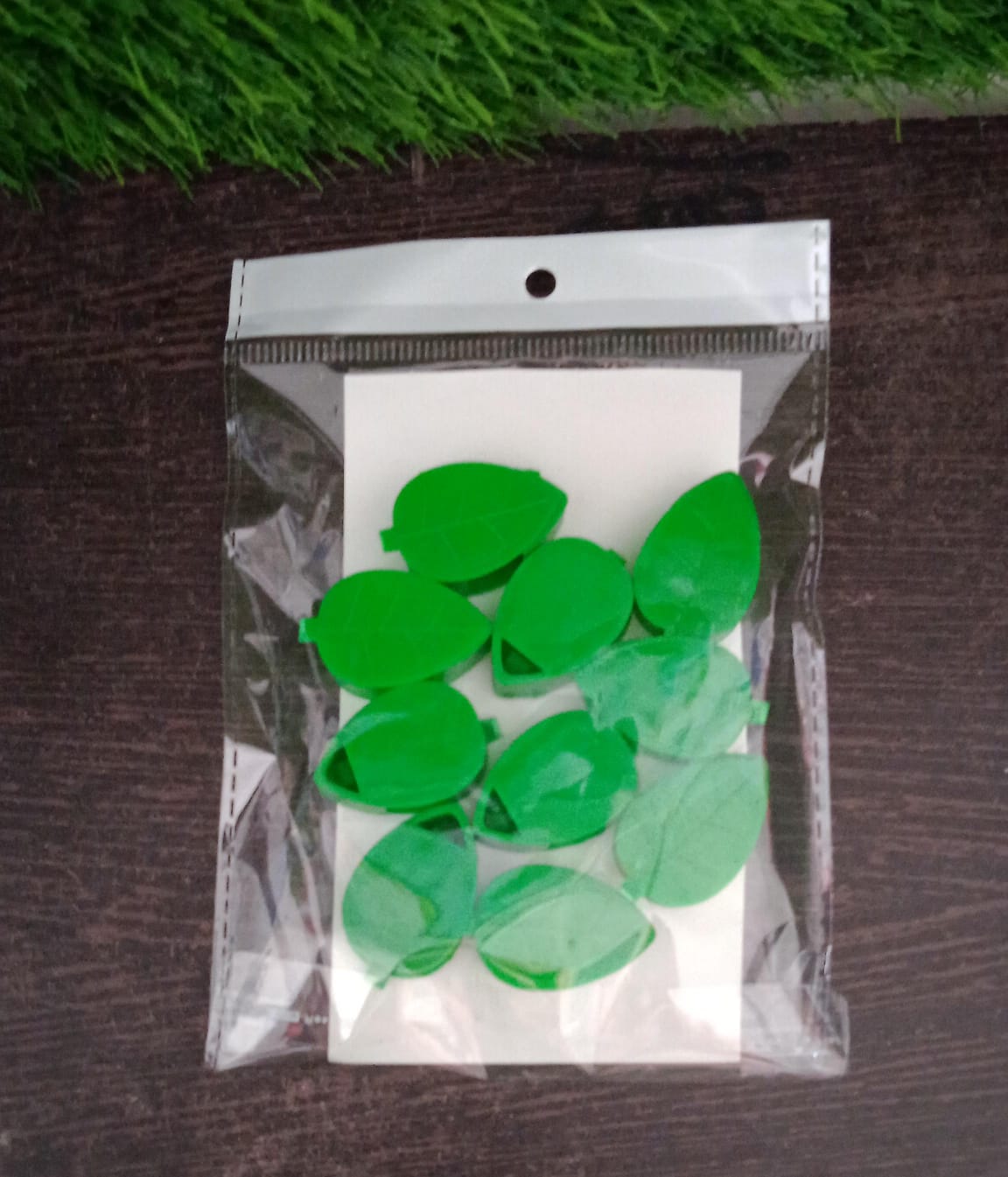 Green plant vines gracefully held in place by climbing wall clips.
