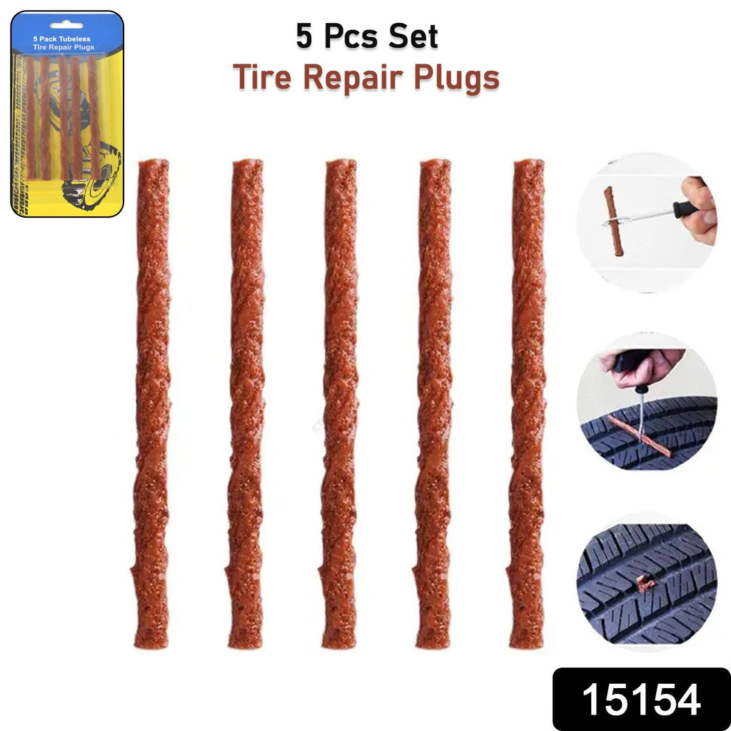 Close-up view of brown tubeless tyre repair strips, ready for emergency use.