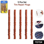 Close-up view of brown tubeless tyre repair strips, ready for emergency use.