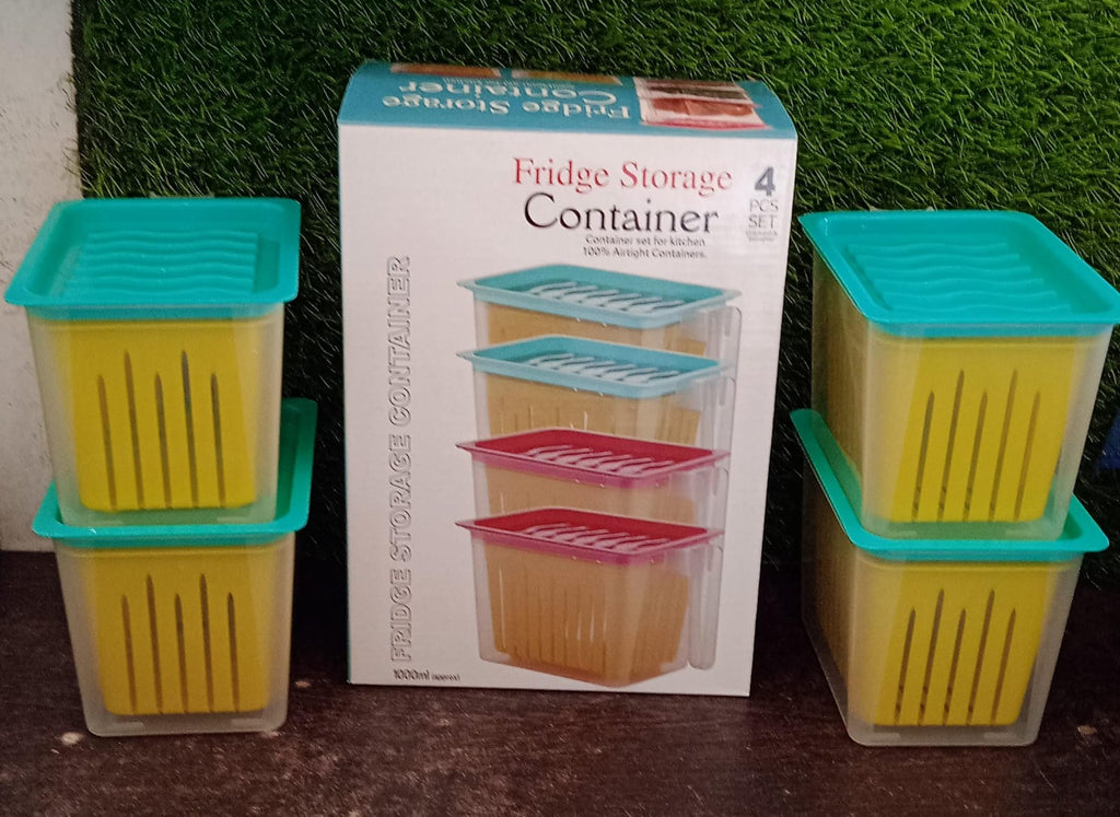 Durable clear fridge storage containers with easy-grip handles, ready for daily use.