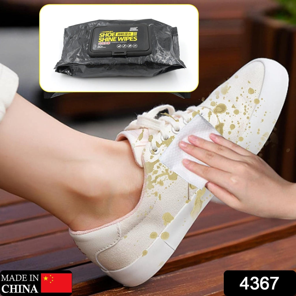 Convenient pack of 80 disposable shoe cleaning wipes for on-the-go use.