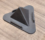 Brown Pyramid Mobile Stand on table with smartphone in place