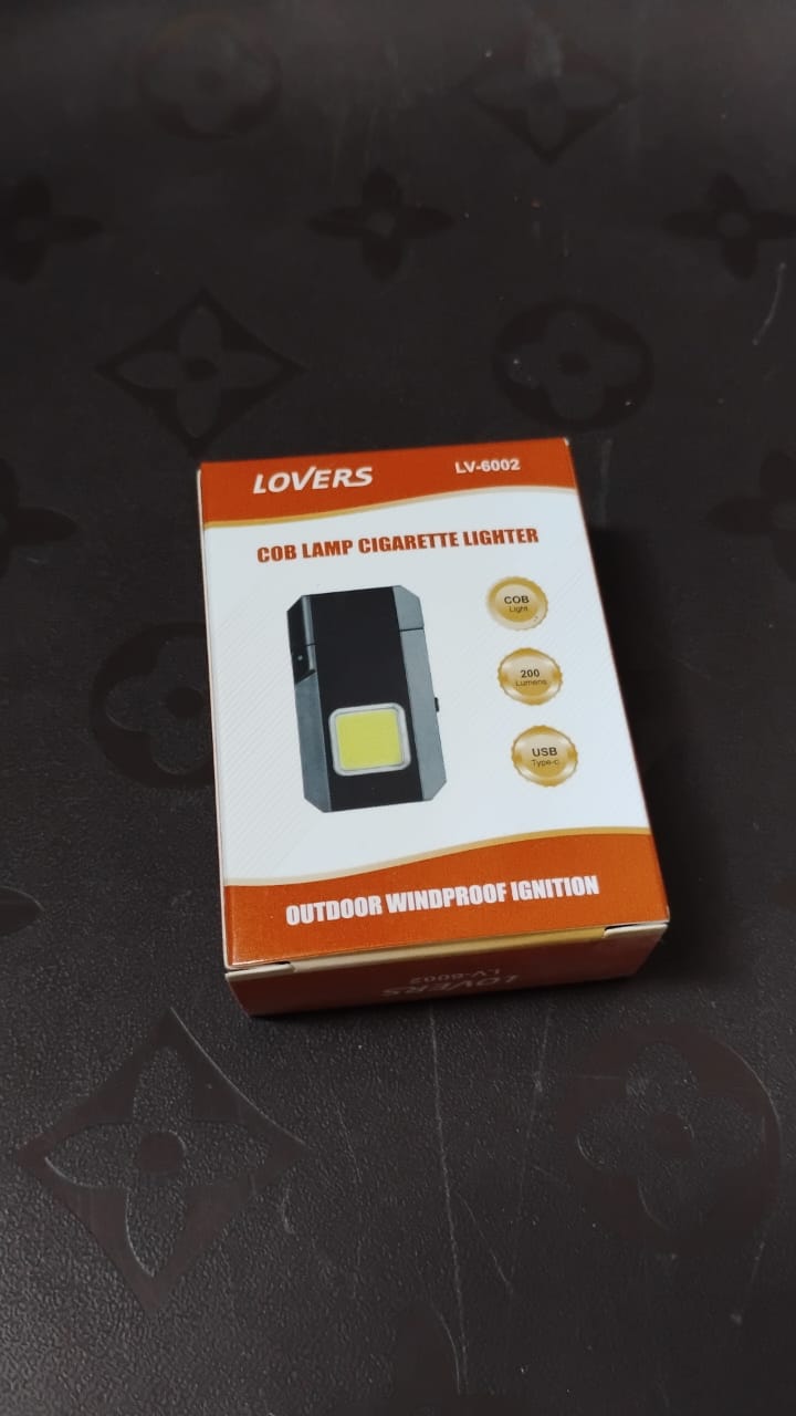 Mini torch lighter combined with LED flashlight for multifunction use