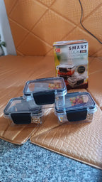 Neutral image showing kitchen storage container set from top view