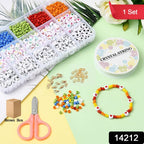 Children and adults enjoying a jewelry craft kit with various beads