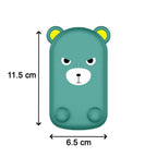 Side profile of the cartoon adjustable mobile stand, highlighting its compact foldable design.