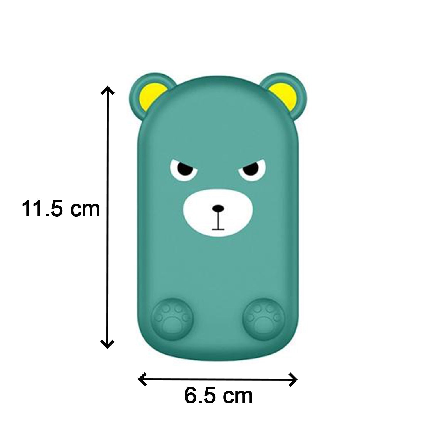 Side profile of the cartoon adjustable mobile stand, highlighting its compact foldable design.