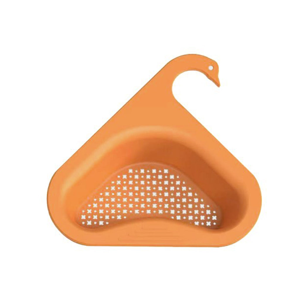 Close-up of the Swan Drain Strainer securely installed in a modern kitchen sink.