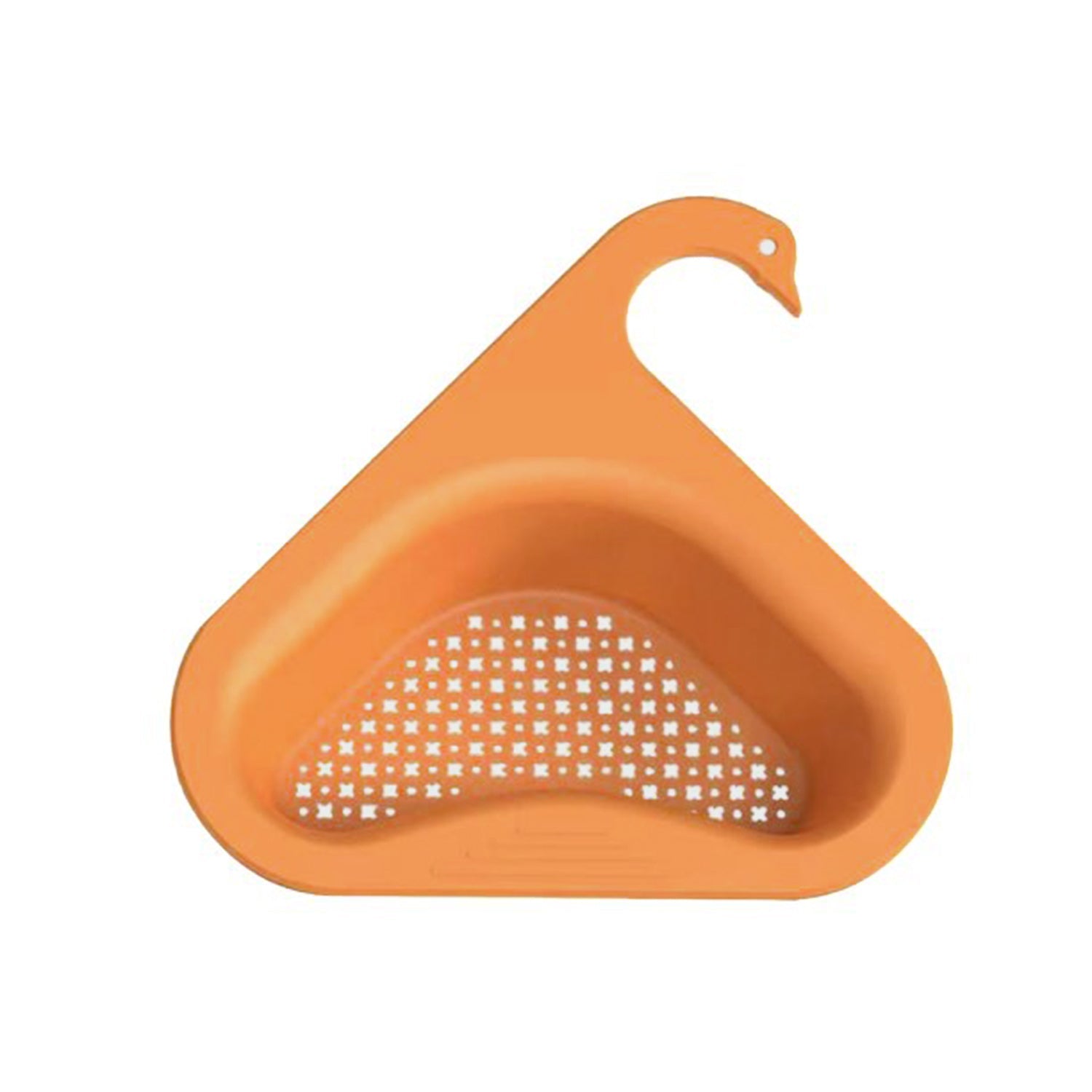 Close-up of the Swan Drain Strainer securely installed in a modern kitchen sink.