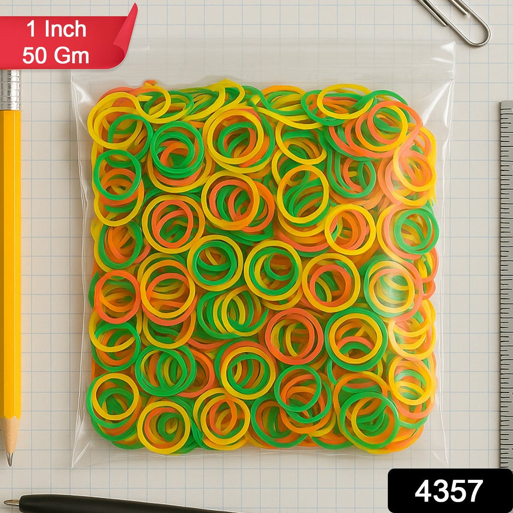 Flexible nylon rubber bands in vibrant colors, perfect for bundling stationery.