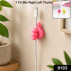 Right and left thumb-shaped cable holder in assorted colours