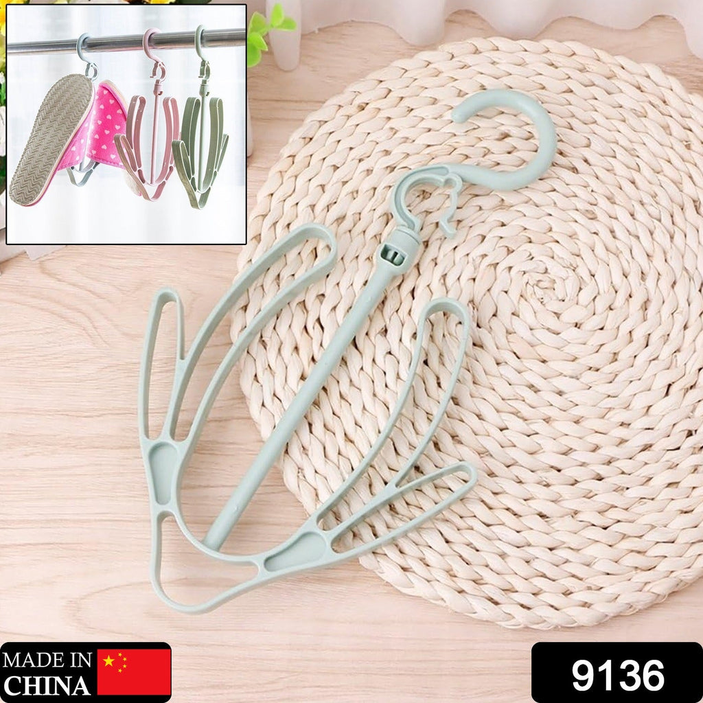 Space-saving PP plastic shoe drying hanger, ideal for closets and small spaces.