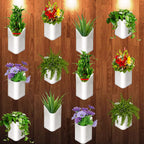 Close-up of a sturdy plastic hanging planter pot with a plant, ideal for balcony decor.
