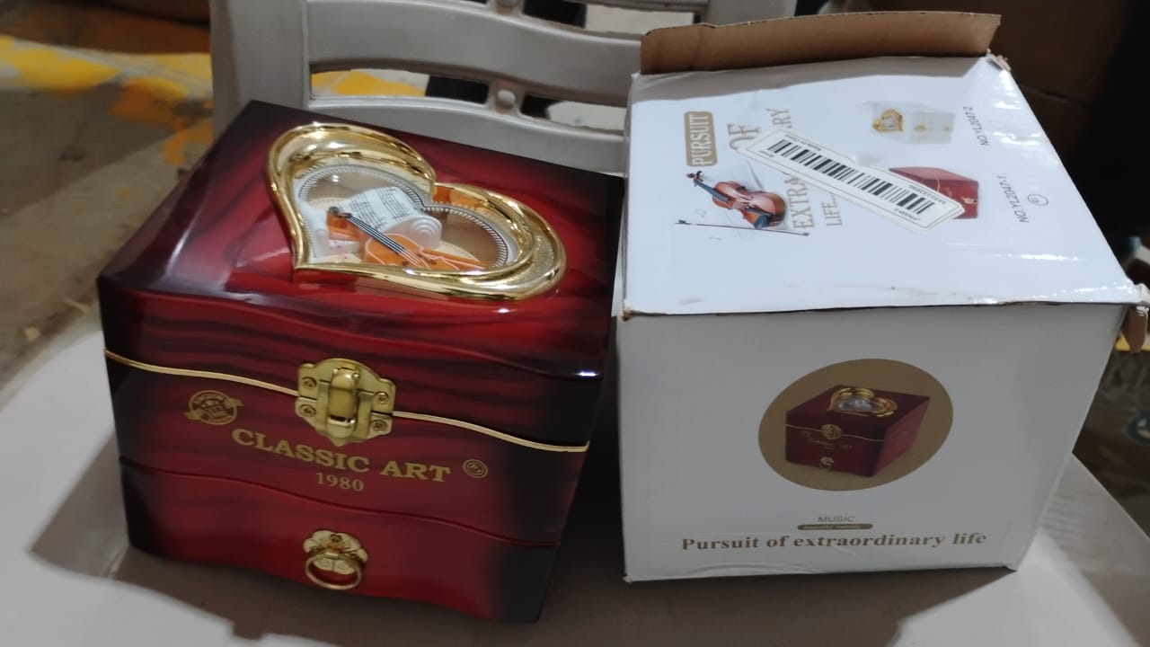 The Ballerina Music Box displayed in its gift-ready packaging.