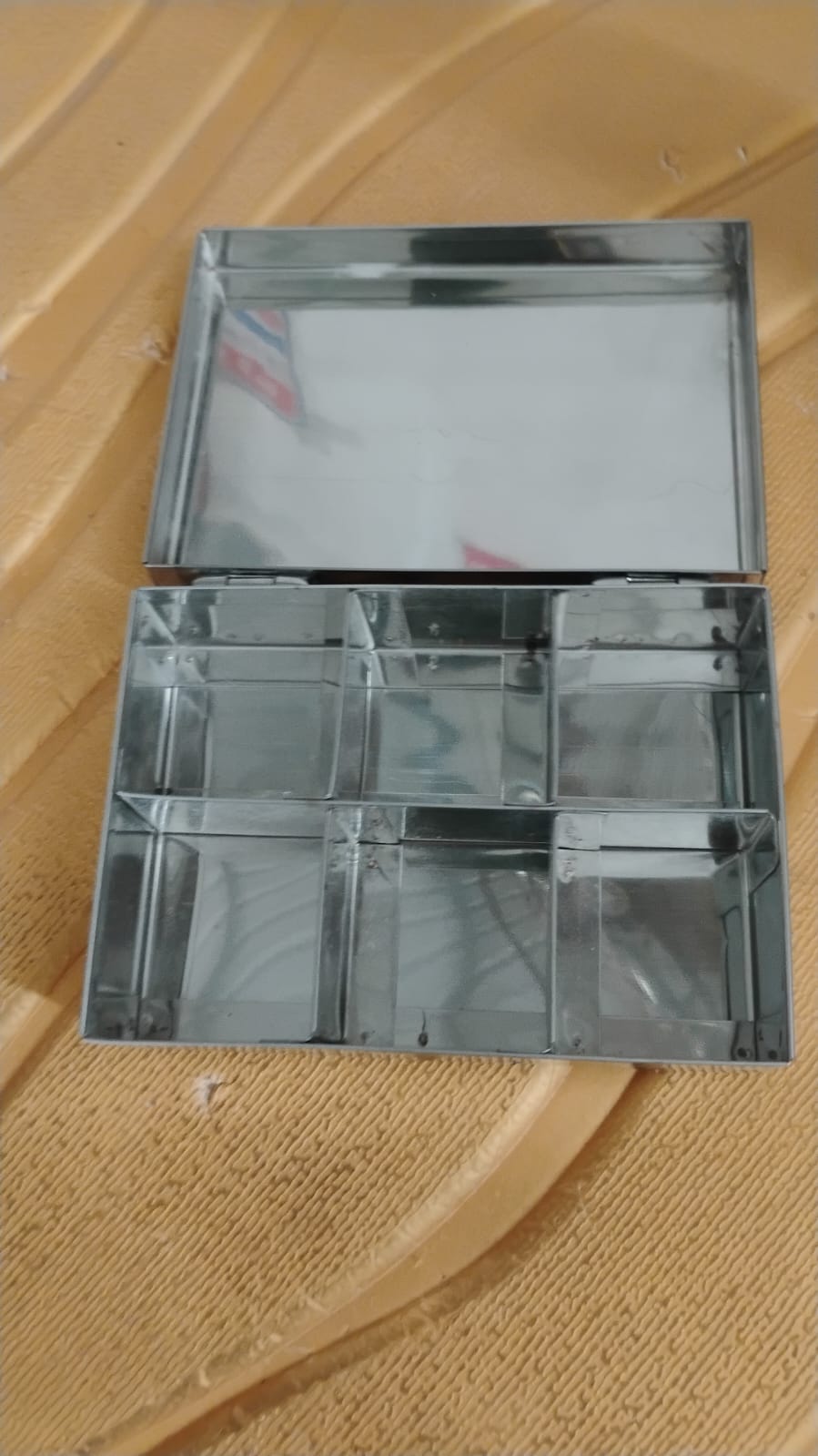 Full perspective of the premium stainless steel storage box for jewelry.