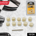 Eleven-piece wool felt polishing pad kit displayed on a clean surface.