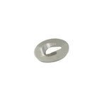 Lifestyle shot showing a stainless steel wall hook holding a kitchen towel.