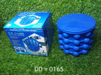 Top-down view of the silicone ice cube maker bucket, showcasing its compact design.