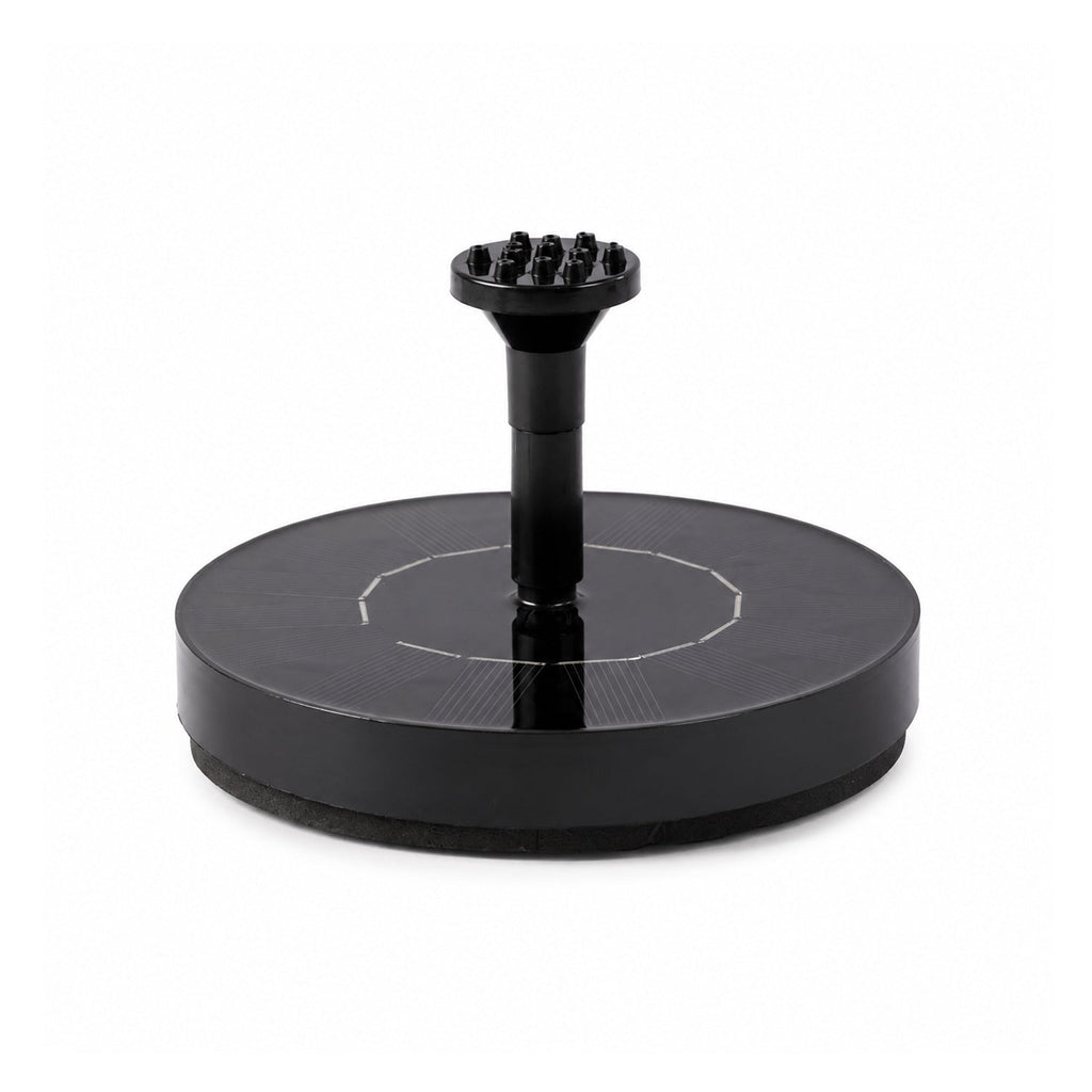 Studio shot of solar fountain pump with dimensions display