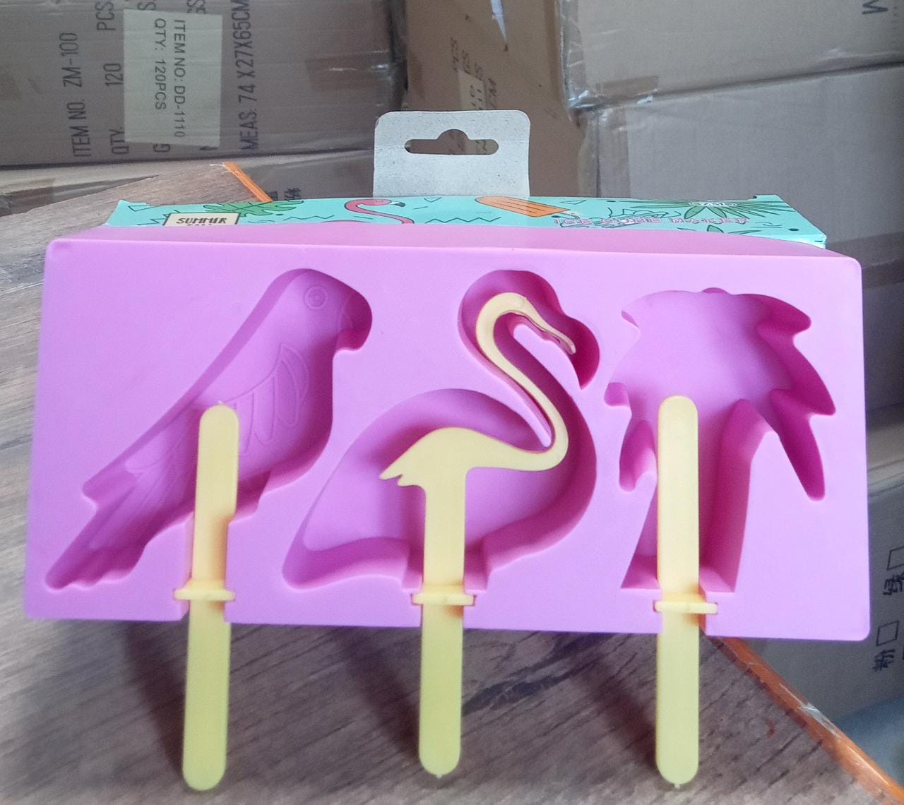 Detailed view of a single durable ice candy mould, showing its smooth finish.