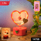 Decorative romantic heart-shaped LED light with LOVE YOU engraving on hanging hearts