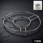 Non-slip ring trivet ensuring cookware stability on stainless steel hot pot stand