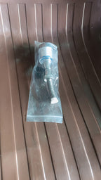 Diagram showing the dimensions and flexible design of the faucet sprinkler.