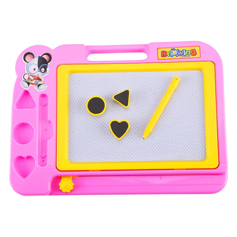Two children actively engaged in drawing together on an Aditi Magnetic Drawing Board.