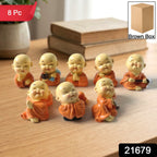 Decorative set of Mini Monk Buddha figurines for home & car decor