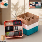 Square organizer with 6 compartments for versatile home storage