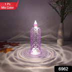 Battery operated smokeless crystal candlelight for indoor and outdoor decor