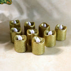 Decorative battery-operated glitter LED tealight candles