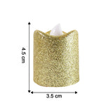 Glitter LED tealight candles arranged to enhance ambience