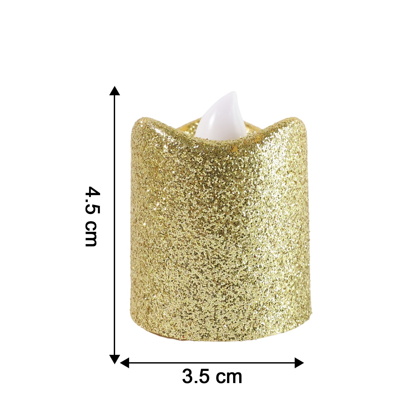 Glitter LED tealight candles arranged to enhance ambience