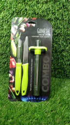 Overall view of the Ganesh Kitchen Lighter Knife Peeler Set packaging.