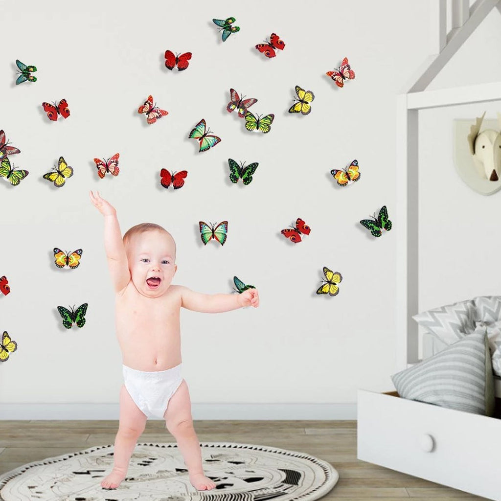 Butterfly 3D Illusion Night Lamp shining in a dimly lit room