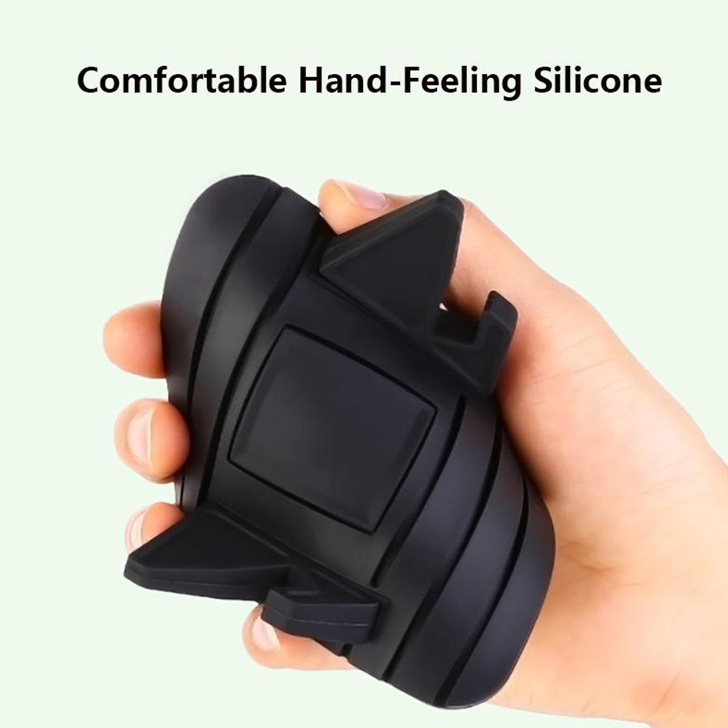 Smartphone charging while positioned on the PHOBIA adjustable phone stand on a table.