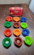 The complete 12-piece Silicone Diwali Diya set packaged, ready for gifting or personal use.