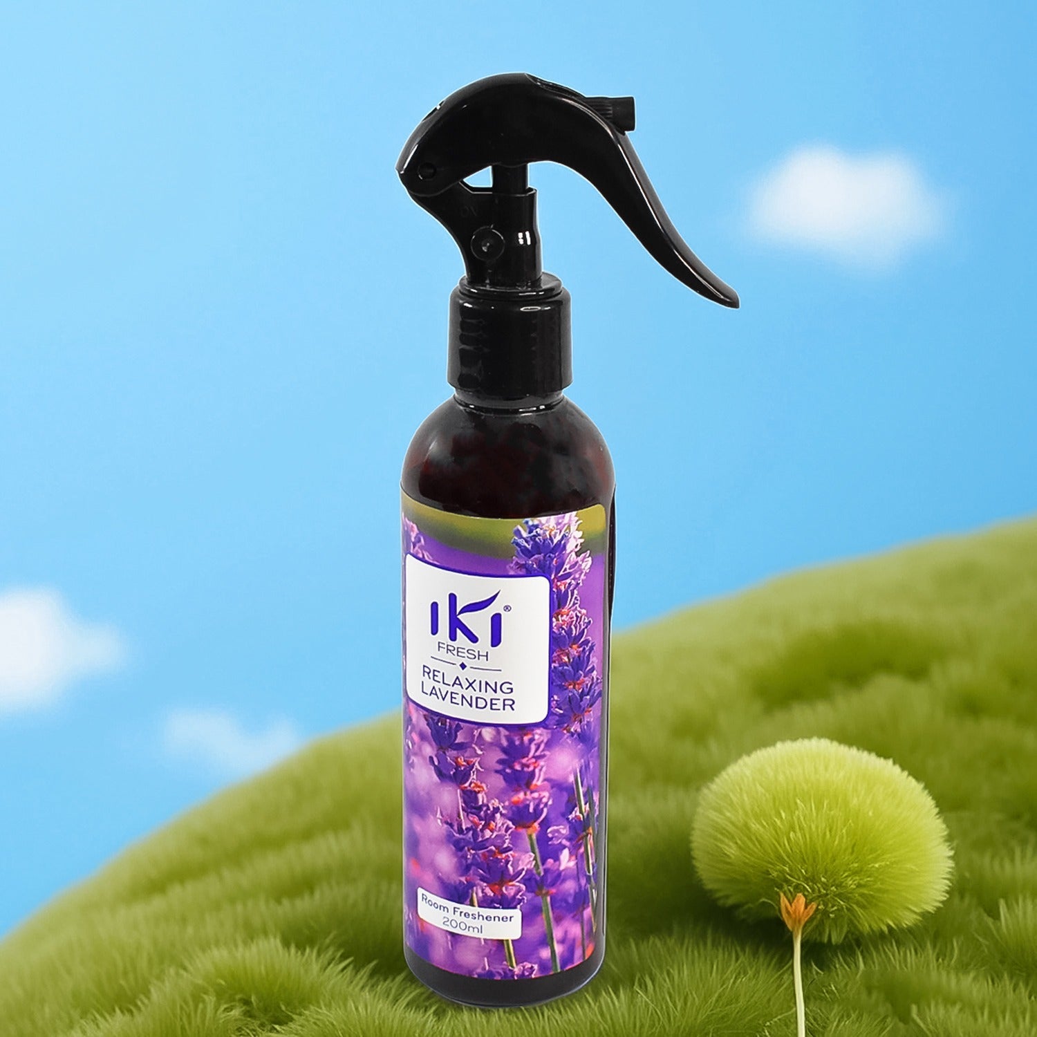IKI Room Air Freshener 200ml spray bottle on plain background