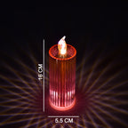 Arrangement of multiple LED Crystal Candles creating a magical ambiance for a celebration.