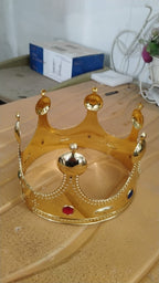 Elegant royal crown with colorful gems for costume wear