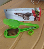 Side view of the ChefAura Multipurpose Slicer with its packaging.