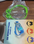 Hand-shaped stand providing stable universal mobile support for a smartphone.