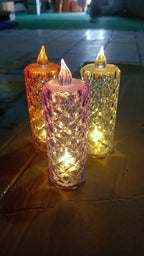 Battery powered purple LED crystal candlelight decorative candle for home