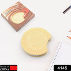 The unique biscuit notebook from Papezo displayed open with a pen, ready for writing.